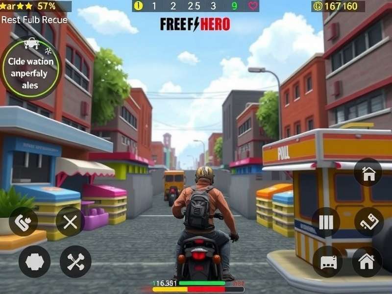 Free Fire Hero - Delhi Market Rescue Free Fire Hero gameplay showing Delhi market rescue mission
